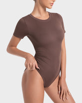 Body de Manga Corta y Cuello Redondo Sin Costuras